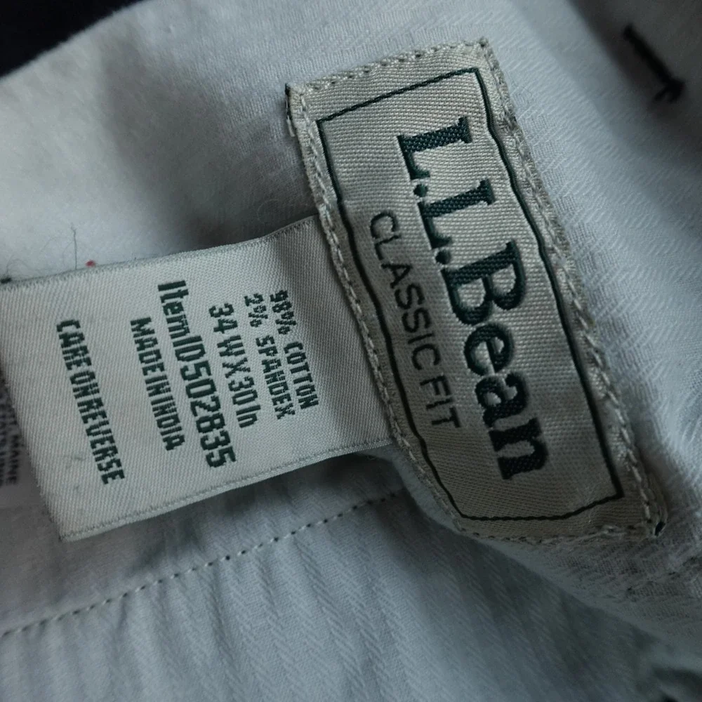 LL Bean Pants‎ Mens 34X30 Blue Corduroy Cord Chino Trouser Classic Fit Stretch